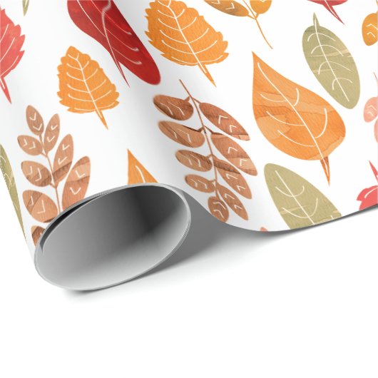 Muster der gestrichenen Herbstleaves Geschenkpapier (Rolleneckpunkt)