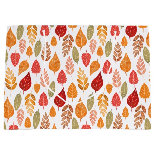 Muster der gestrichenen Herbstleaves Große Geschenktüte (Vorderseite)
