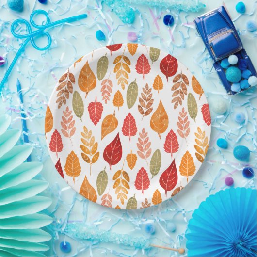 Muster der gestrichenen Herbstleaves Pappteller (Party)
