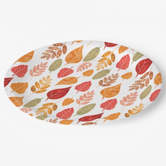 Muster der gestrichenen Herbstleaves Pappteller (Schrägansicht)
