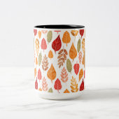 Muster der gestrichenen Herbstleaves Zweifarbige Tasse (Mittel)