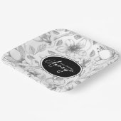 Muster der gezeichneten floralen Kontur Grau/Wht I Pappteller (Gewinkelt)