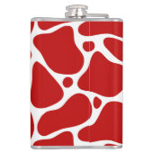 Muster der Giraffe in den Farben Rot und Weiß Flachmann (Rückseite)