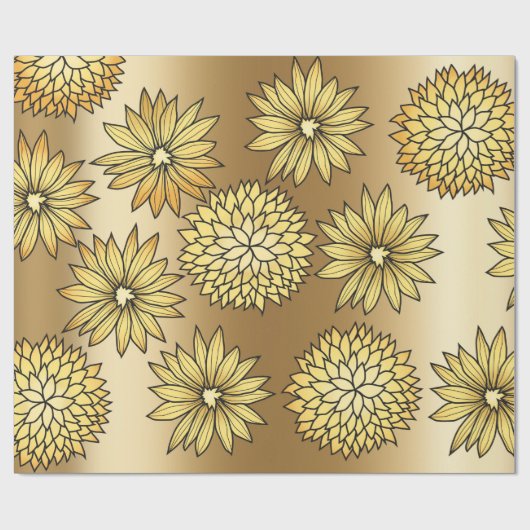 Muster der Gold-Blume Geschenkpapier (Flach)