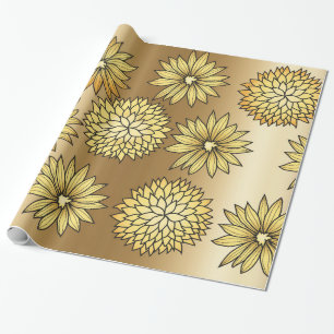 Muster der Gold-Blume Geschenkpapier