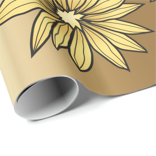 Muster der Gold-Blume Geschenkpapier (Rolleneckpunkt)
