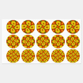 Muster der goldenen Blume Etiketten (Blatt)