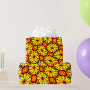 Muster der goldenen Blume Geschenkpapier