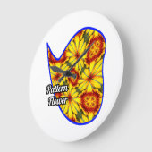 Muster der goldenen Blume Große Wanduhr (Winkel)