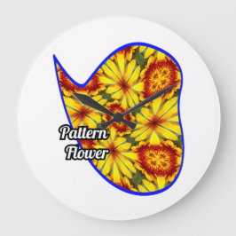 Muster der goldenen Blume Große Wanduhr