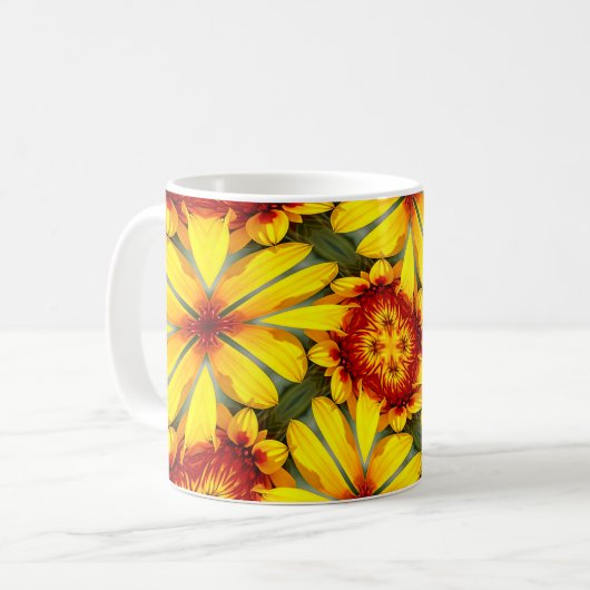 Muster der goldenen Blume Kaffeetasse (Vorderseite Links)