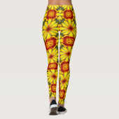 Muster der goldenen Blume Leggings (Rückseite)