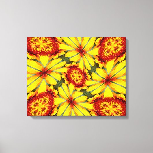 Muster der goldenen Blume Leinwanddruck (Vorderseite)