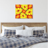 Muster der goldenen Blume Leinwanddruck (Insitu (Schlafzimmer))