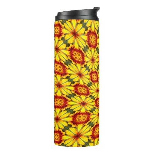 Muster der goldenen Blume Thermosbecher (Nach links gedreht)