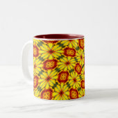 Muster der goldenen Blume Zweifarbige Tasse (Vorderseite Links)