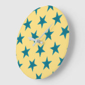 Muster der goldenen Sterne 18 Große Wanduhr (Winkel)