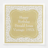 Muster der goldenen/weißen Bracket-Nummer des 85.  Serviette (Vorderseite)