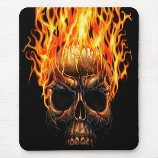 Muster der goldgelben Orangenfeuerflammmuster Mousepad (Vorne)