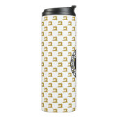 Muster der Goldnähmaschine mit Monogramm ・ Handwer Thermosbecher (Nach links gedreht)
