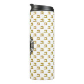 Muster der Goldnähmaschine mit Monogramm ・ Handwer Thermosbecher (Nach rechts gedreht)
