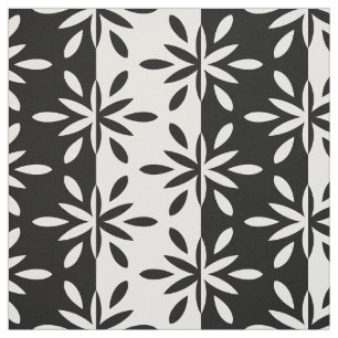 Muster der grafischen Blume Schwarz/Weiß Stoff