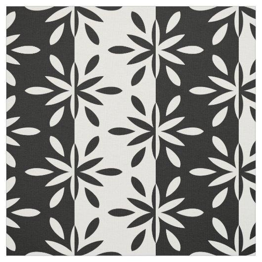 Muster der grafischen Blume Schwarz/Weiß Stoff (Muster)