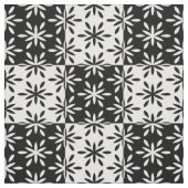 Muster der grafischen Blume Schwarz/Weiß Stoff (Muster)