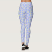 Muster der grauen und blauen Blume Leggings (Rückseite)