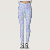 Muster der grauen und blauen Blume Leggings (Vorderseite)