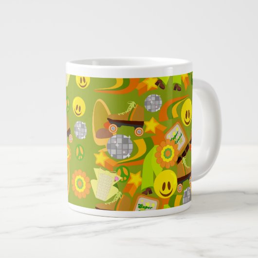 Muster der Groovy 70er Jumbo-Tasse (Vorderseite Rechts)