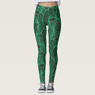 Muster der grünen Blätter Leggings