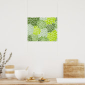 Muster der grünen Blume Poster (Küche)