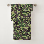 Muster der grünen Camouflage Badhandtuch Set (Insitu)