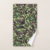 Muster der grünen Camouflage Badhandtuch Set (Handtuch)