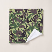 Muster der grünen Camouflage Badhandtuch Set (Waschlappen)