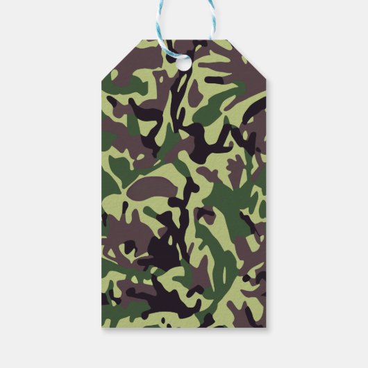 Muster der grünen Camouflage Geschenkanhänger (Rückseite)