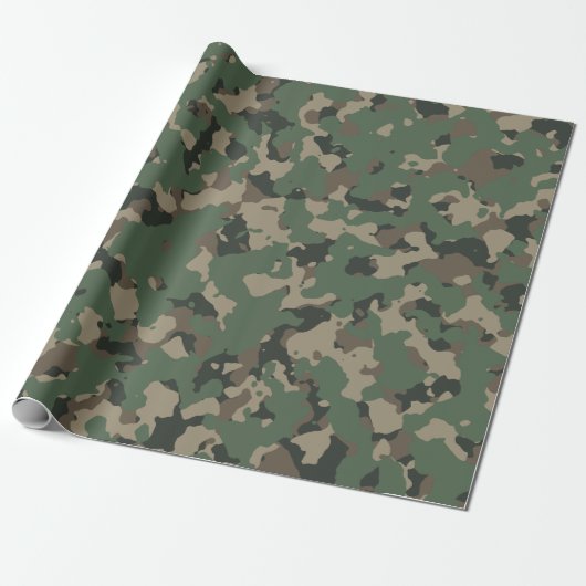 Muster der grünen Camouflage Geschenkpapier (Ungerollt)