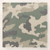 Muster der grünen Camouflage Glasuntersetzer (Vorderseite)
