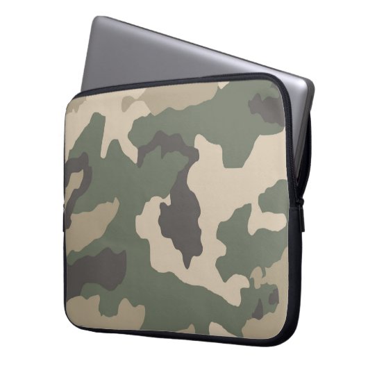 Muster der grünen Camouflage Laptopschutzhülle (Vorderseite Links)
