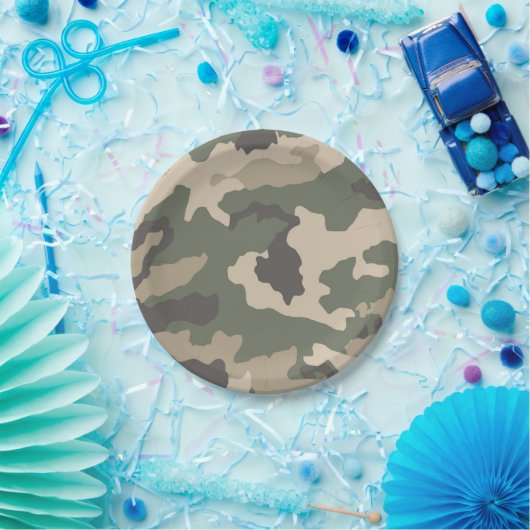 Muster der grünen Camouflage Pappteller (Party)