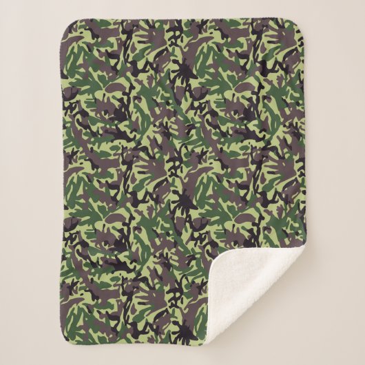 Muster der grünen Camouflage Sherpadecke (Vorderseite)