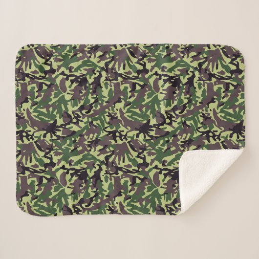 Muster der grünen Camouflage Sherpadecke (Vorderseite (Horizontal))