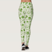 Muster der grünen Elemente des Saint Patrick's Day Leggings (Rückseite)