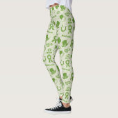 Muster der grünen Elemente des Saint Patrick's Day Leggings (Links)