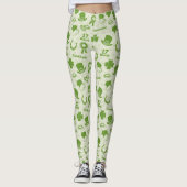 Muster der grünen Elemente des Saint Patrick's Day Leggings (Vorderseite)