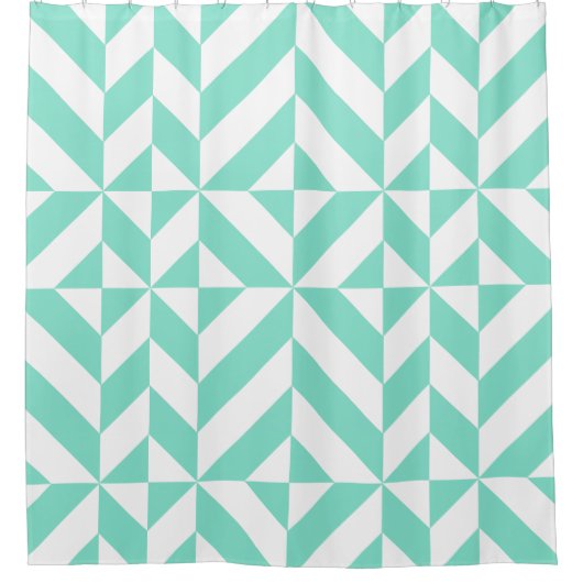Muster der grünen Geometrie Duschvorhang (Vorderseite)