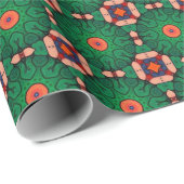 Muster der grünen geometrischen Kreise Geschenkpapier (Rolleneckpunkt)