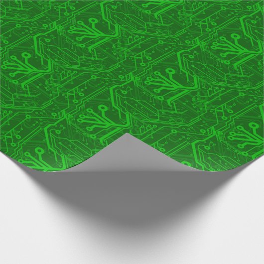 Muster der grünen Leiterplatte Geschenkpapier (Ecke)