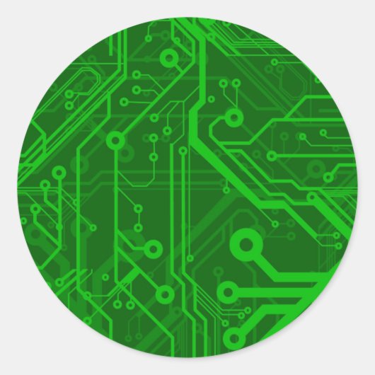 Muster der grünen Leiterplatte Runder Aufkleber (Vorderseite)